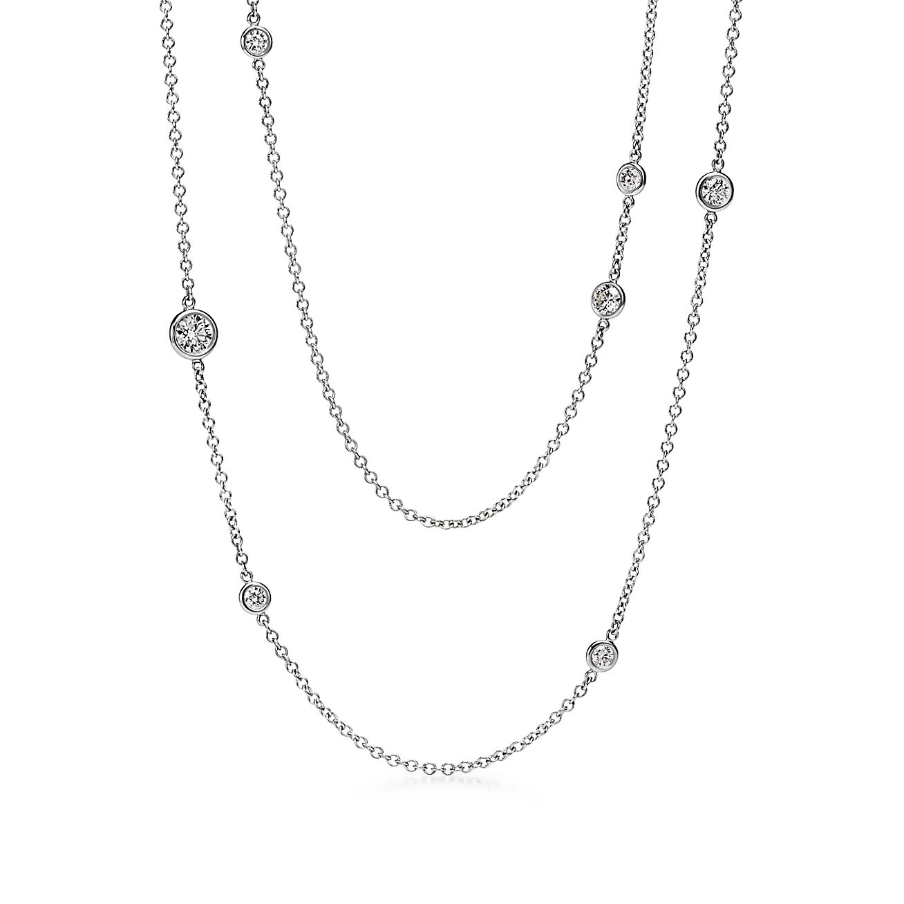18K Tiffany Elsa Peretti Diamonds By The Yard Necklace
