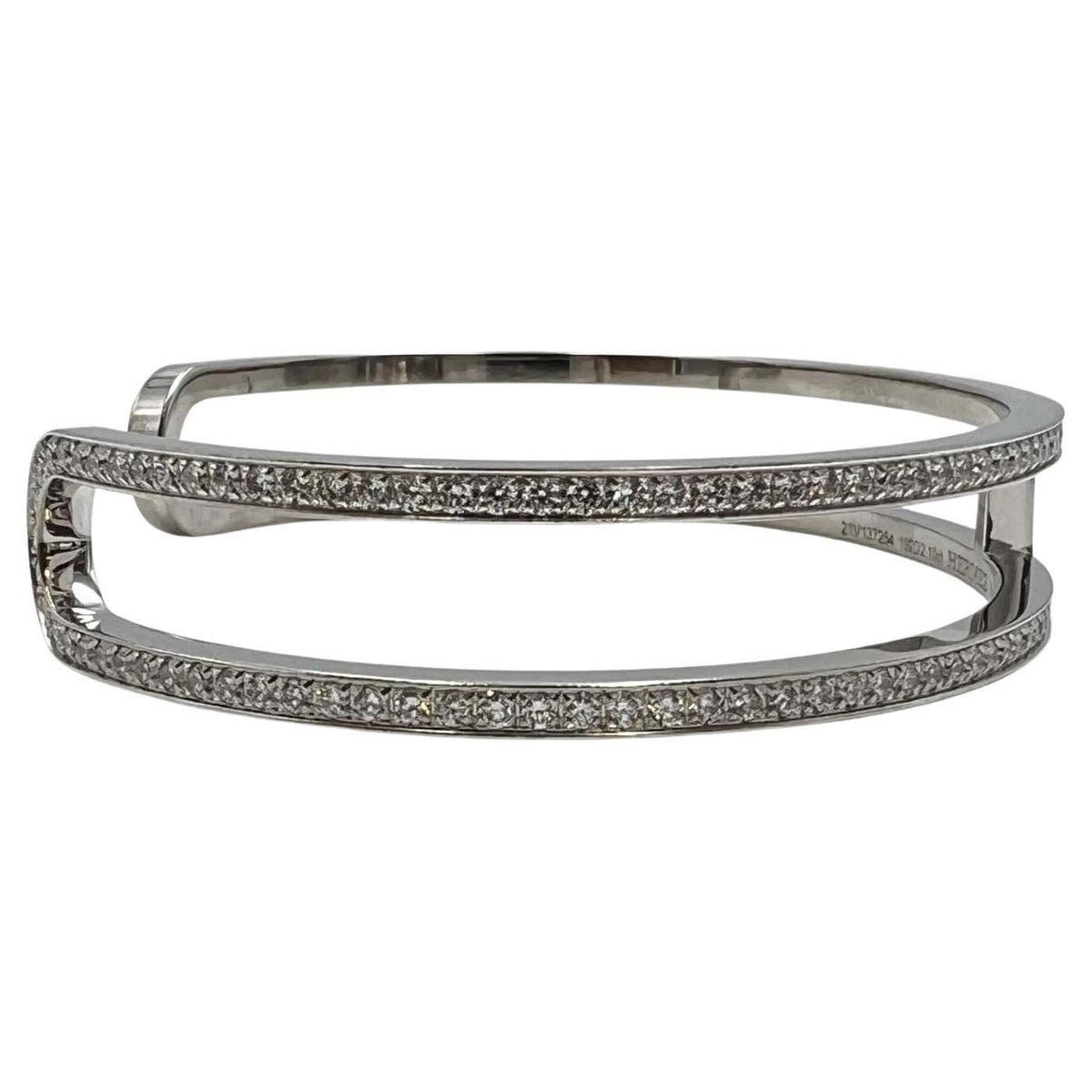 18K Ever Chain D¡¯ancre Cuff Diamond Hermes Bracelet