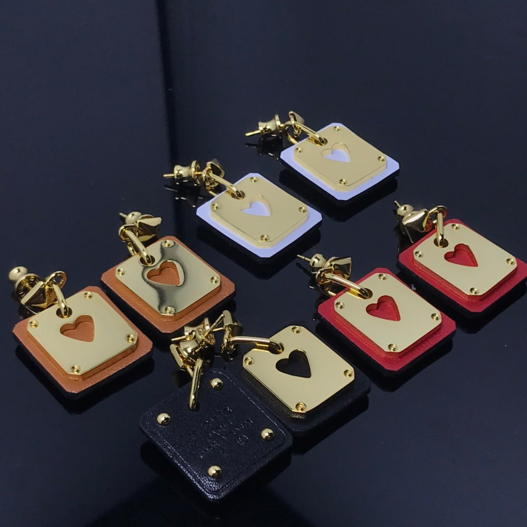 18K As De Celine Red Hermes Earrings