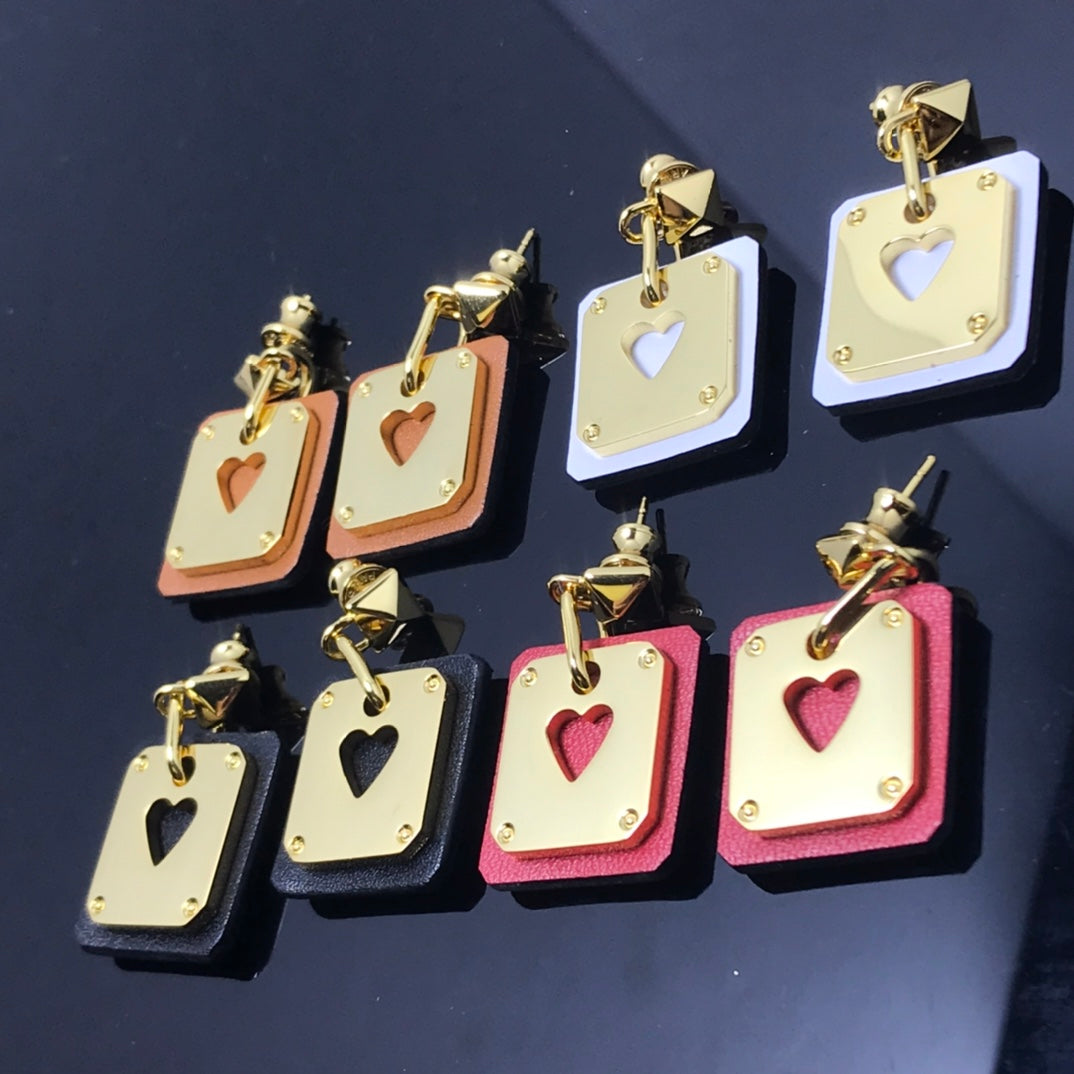 18K As De Celine Red Hermes Earrings