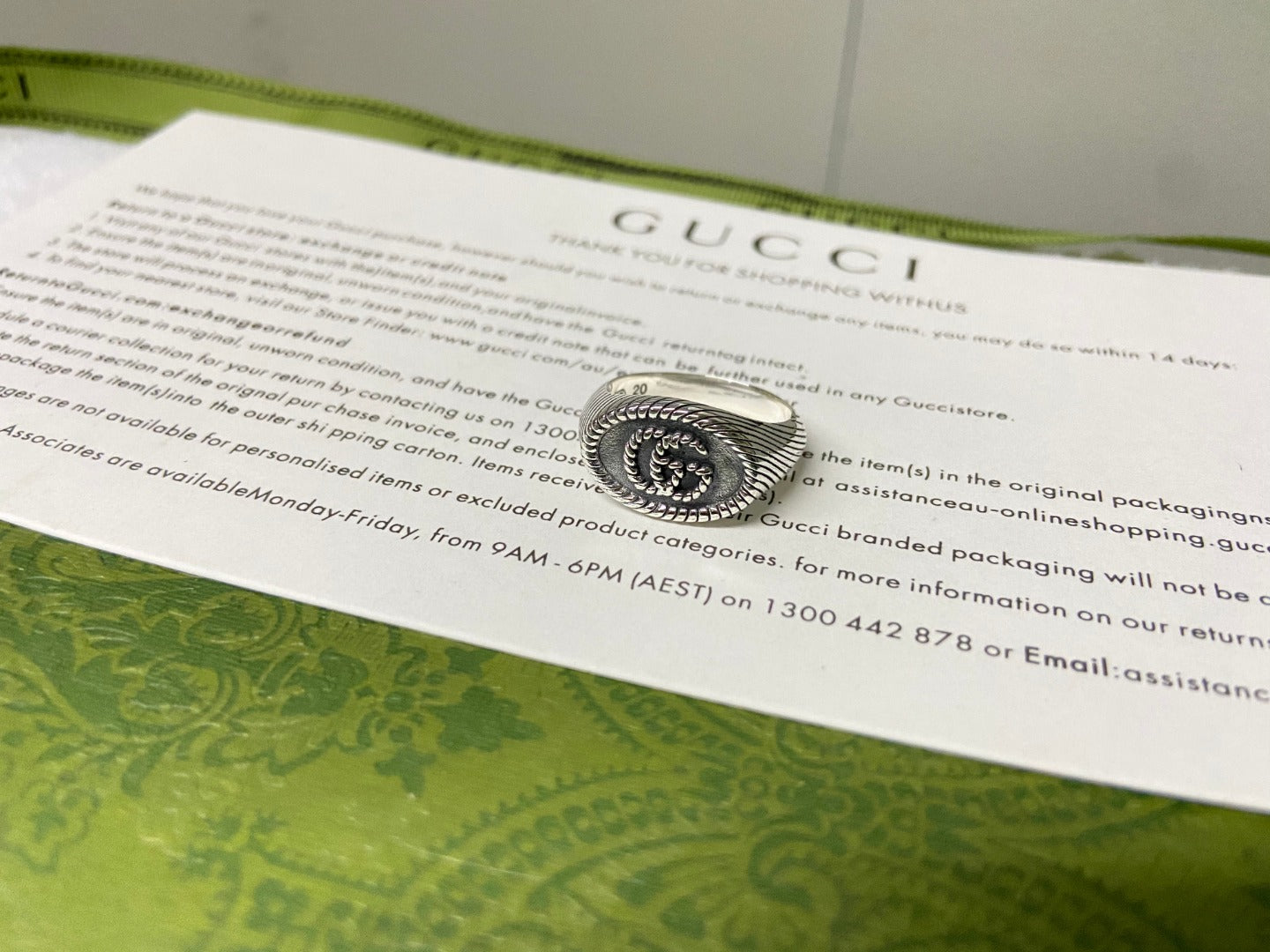 Double Gucci Marmont Pinky Ring