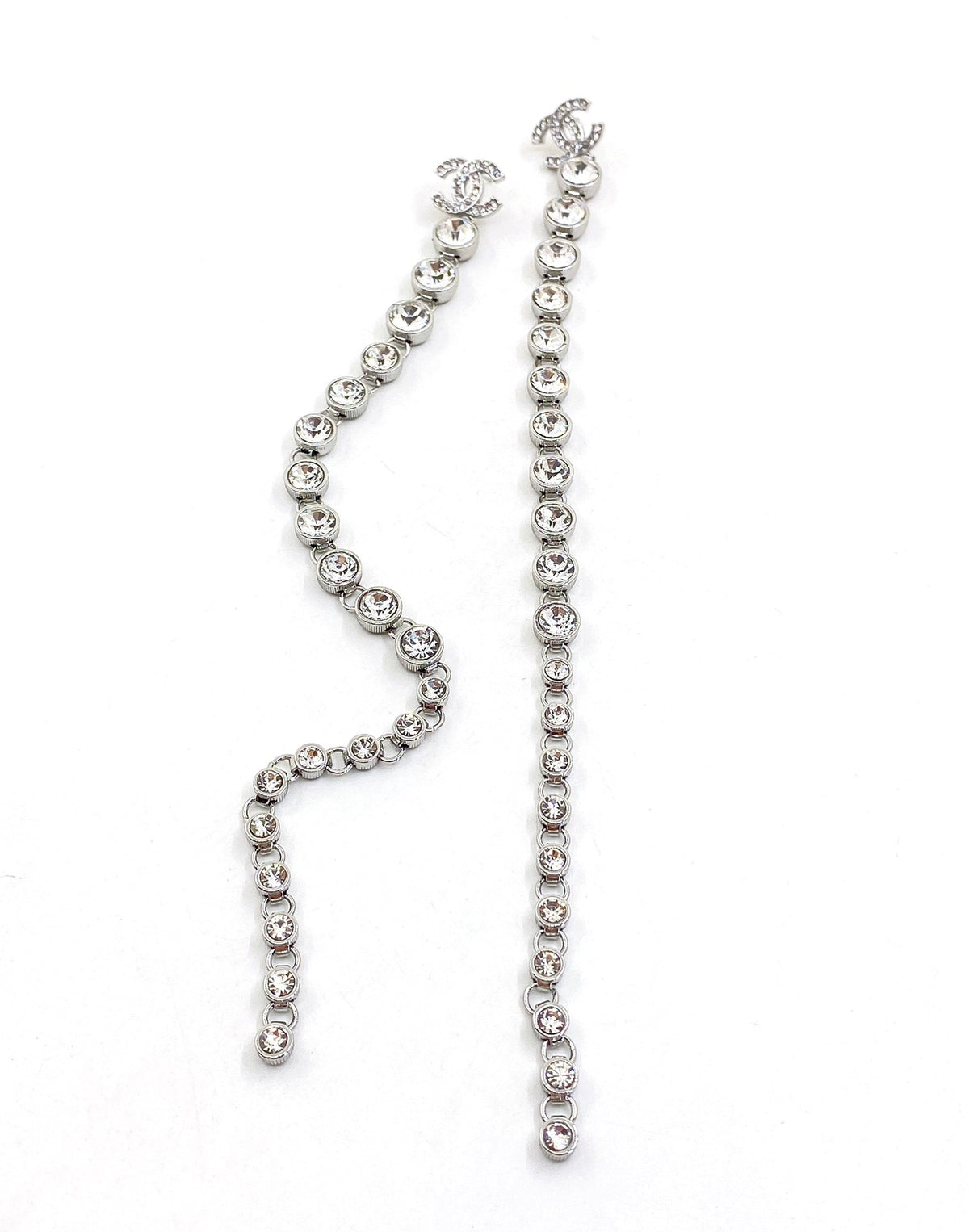 18K  Chanel Long Crystals Earrings
