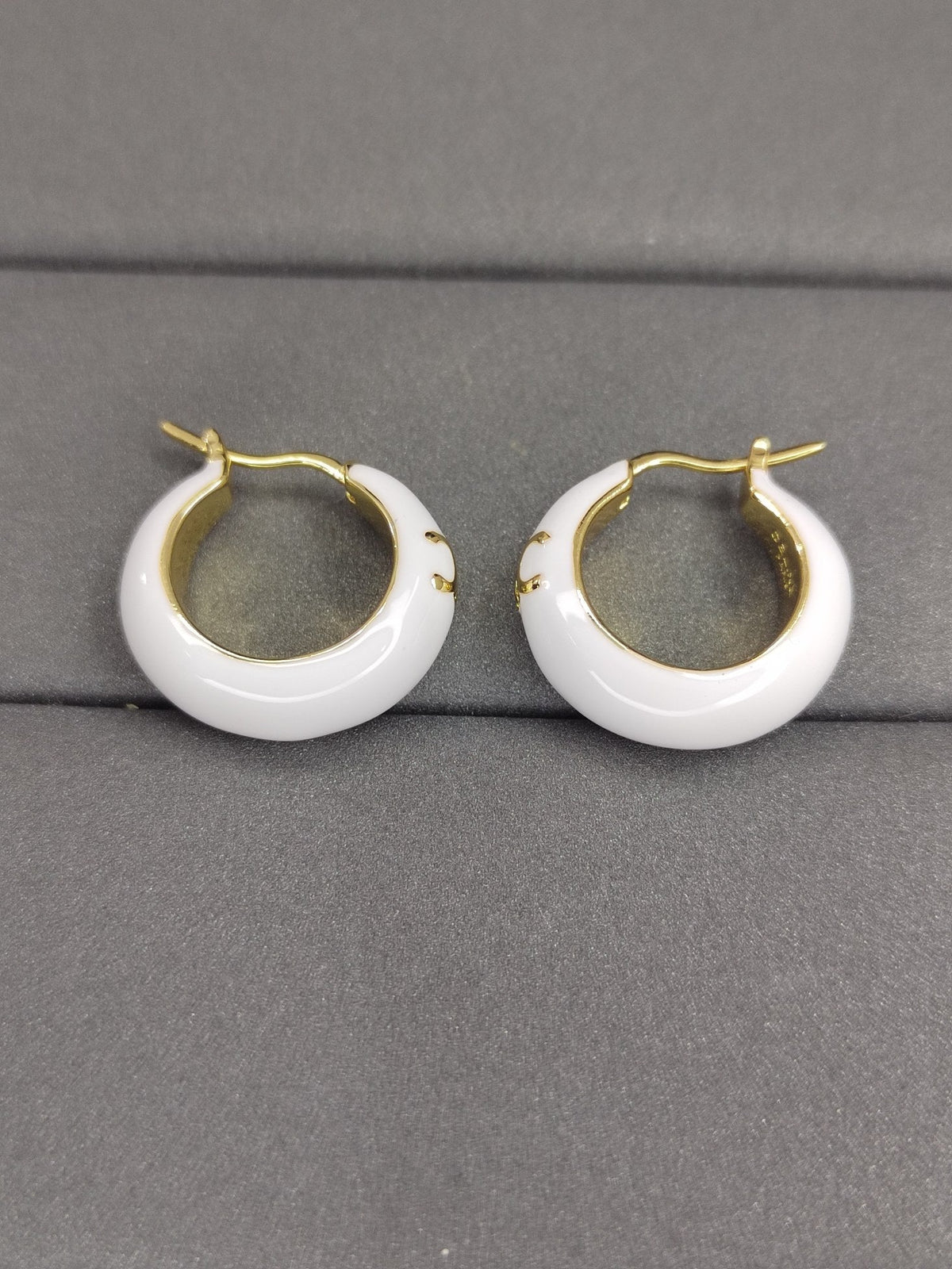 18K Celine White Pearl Earrings