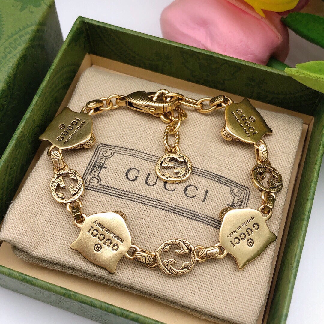 18K Double Gucci Tiger Bracelet