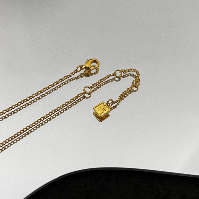 18K Fendi Forever Black Necklace